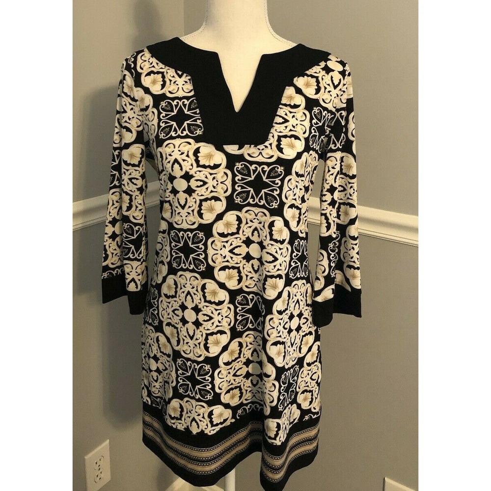 White House Black Market Mini Dress Women's Size S Long Top 3/4 sleeve